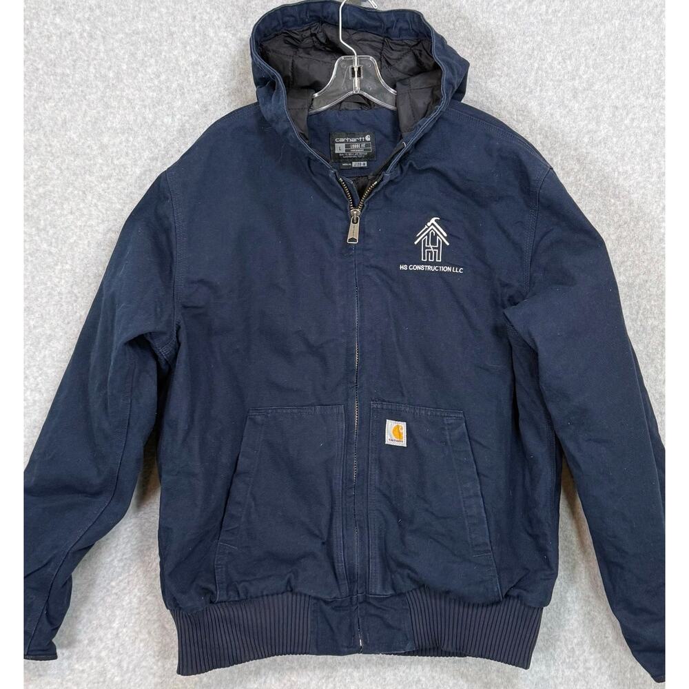 Carhartt Washed Duck Insulated Active Jacket Size L Loose Fit J130 Company Logo